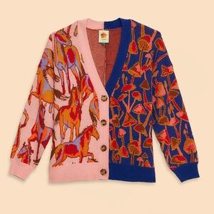 FARM Rio Mixed Mushroom Cardigan NWT